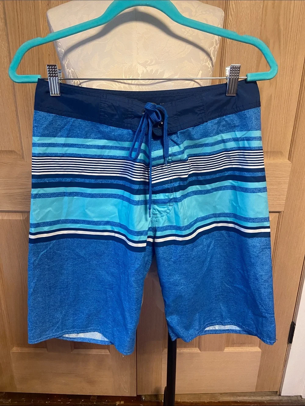 Old Navy Blue Striped Swim Board Shorts
